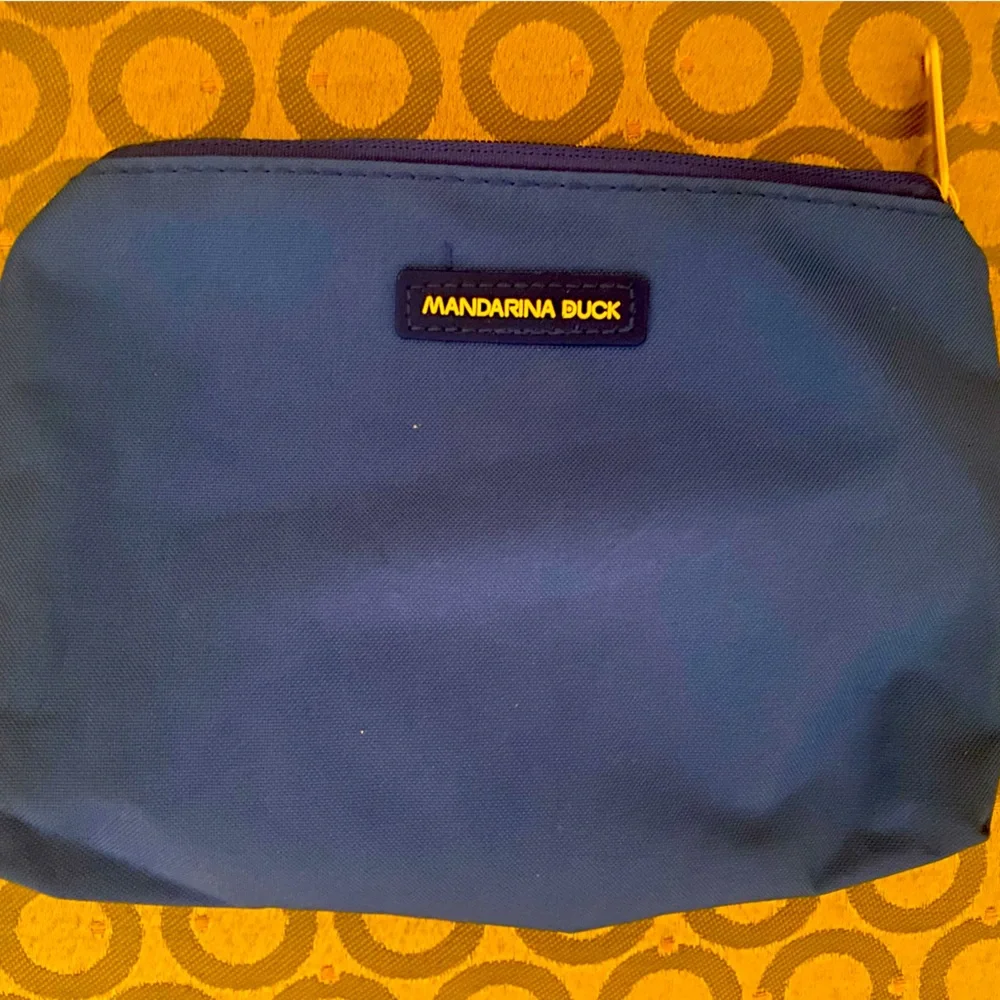 Mandarina Duck blue cosmetic pouch with zipper